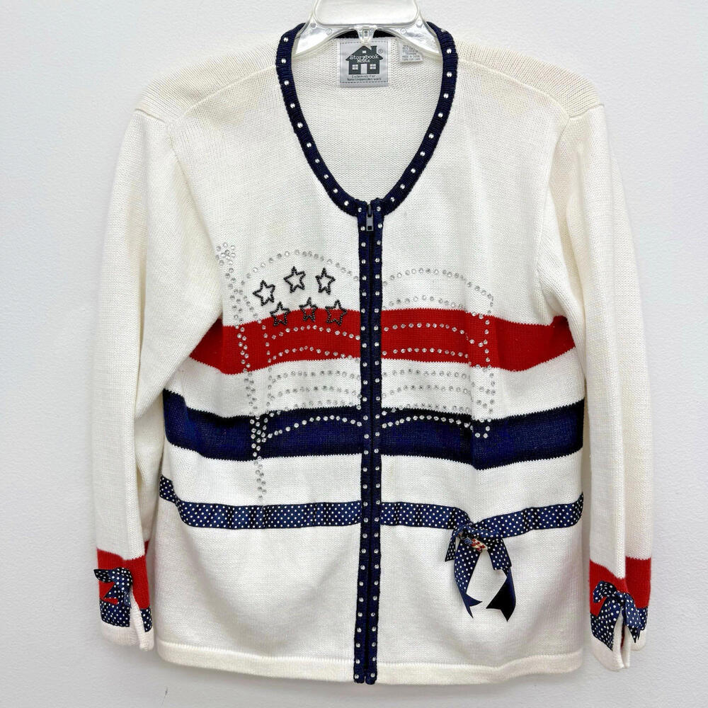 Storybook Knits Large American Celebration 2-Piece Sweater Tank Top Set